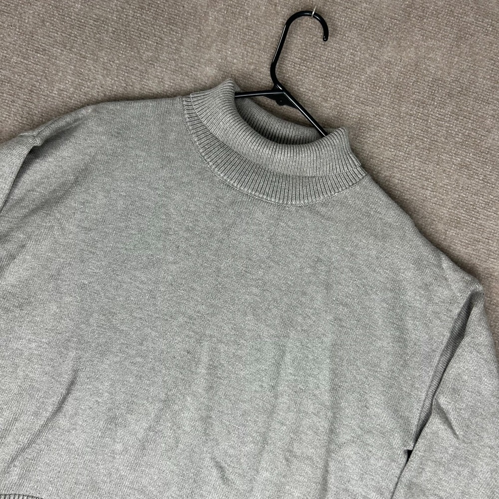 Commense Oversized Sweater Women Medium Heather Gray Stretch Relaxed Ribbed Trim
